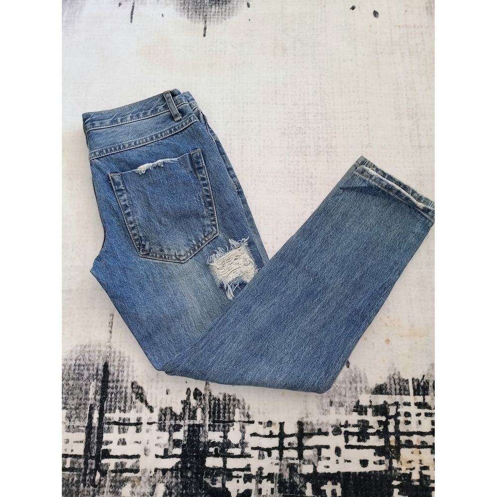 by the way. Distressed Jeans Women 25 Blue Excellent High Rise Ripped Cropped - Picture 3 of 6
